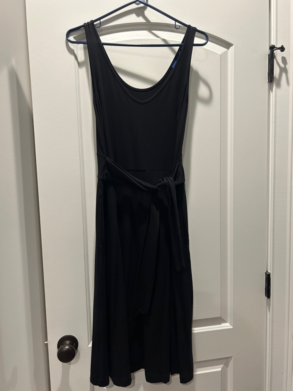 Apt. 9 Black Sleeveless Midi Dress with Self Tie Waist